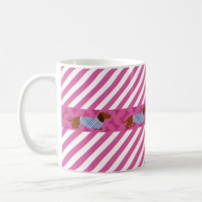 Brouillard rose Dachshund Mug (Gauche)