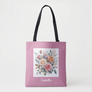 Brouillard Rose Rhapsody : Sac fourre-tout aquarel