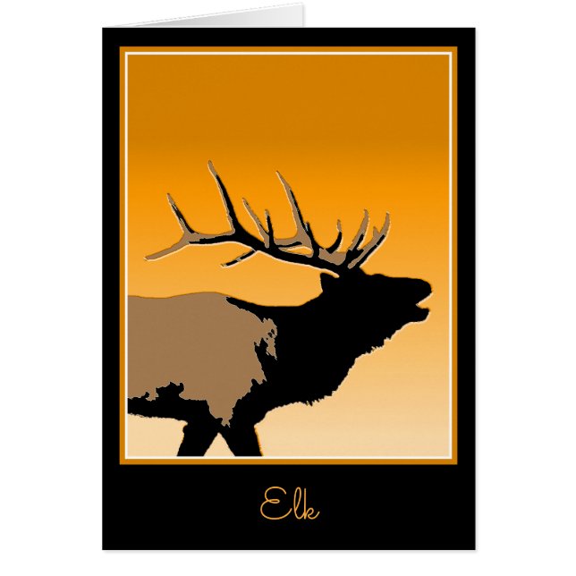 Brouillonnant Bull Elk au coucher du soleil Art or (Devant)
