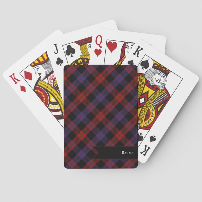 Broun or Grady Clan Tartan Plaid Pattern Playing Cards (Back)