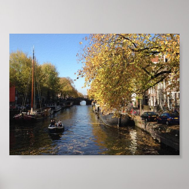 Brouwersgracht Amsterdam Canal Autumn Photo Poster (Front)
