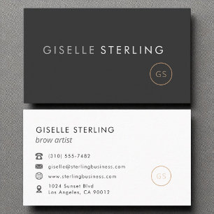 Brow Artist Minimalist Luxury Black Business Card