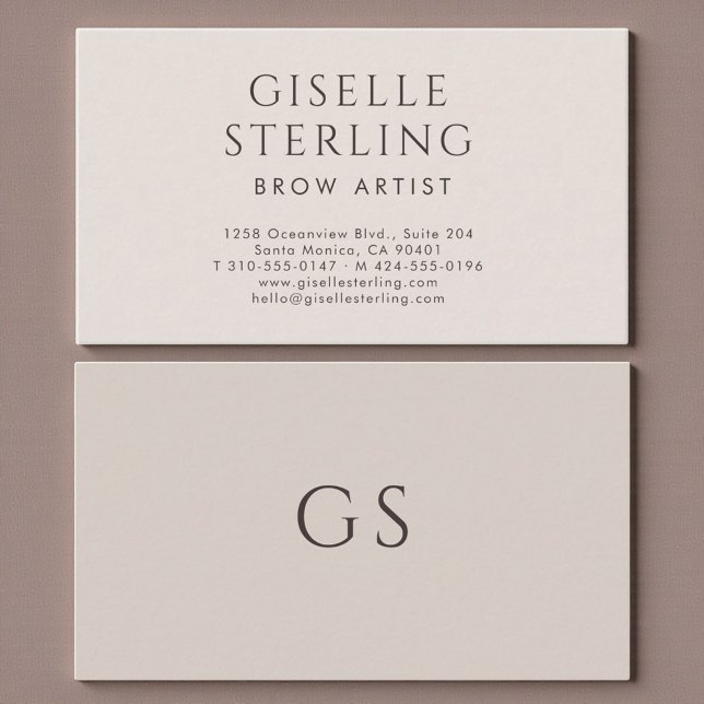 Brow Artist Minimalist Luxury Neutral Modern Business Card (Creator Uploaded)