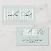 Brow artist modern typography script blue