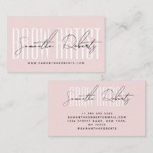Brow artist modern typography script blush pink