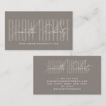 Brow artist modern typography script taupe