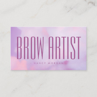 Brow Artist Purple Pastel Holographic Business Card