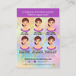 Brow Microblading Aftercare & Appointment Marble Business Card