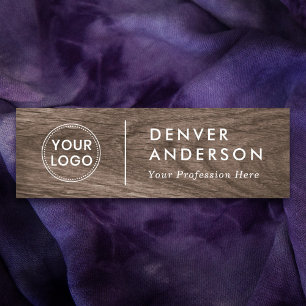 Brow wood look modern logo, name and title name ta tag