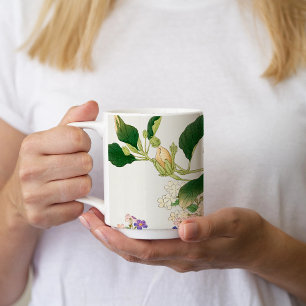 Browallia & Hibiscus Flowers -Japanese woodblock Mug