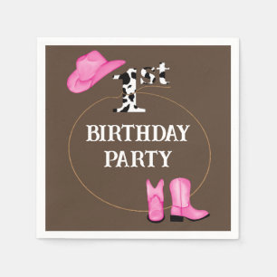 Brown 1st Birthday Party or Custom Text Napkin