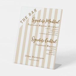 Brown 2 Signature Drinks Mocktail Cocktail Bar Pedestal Sign