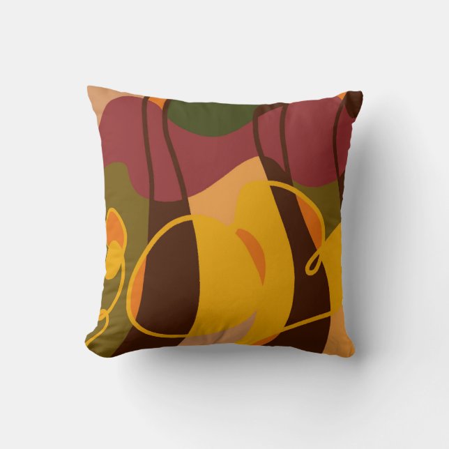 Brown abstract africa throw pillow (Front)