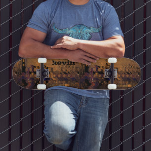 Brown Abstract Urban Decay Personalized Skateboard