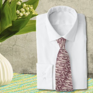 Brown Abstract Wedding Neck Tie
