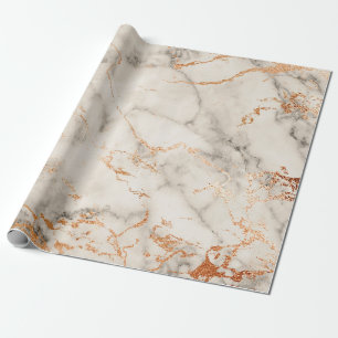 Brown Accents and White Abstract Pattern Wrapping Paper