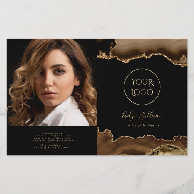 Brown agate bifold brochure (Front)