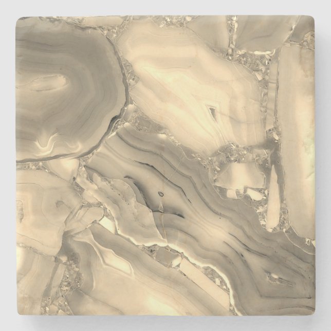 Brown Agate Stone Coaster (Front)