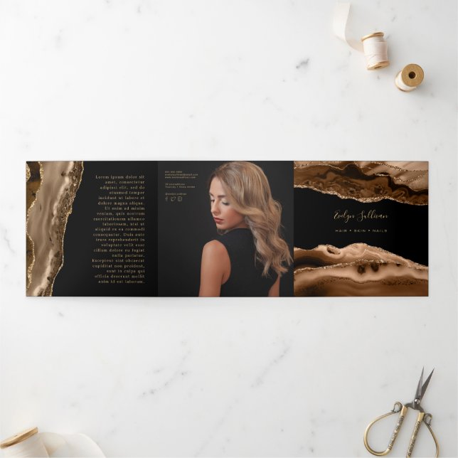 Brown Agate Trifold Brochure (Outside)