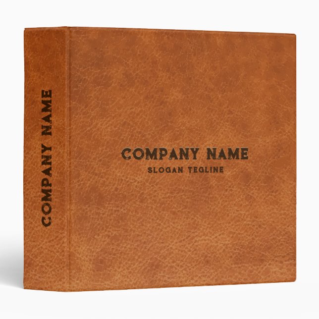 Brown Aged Leather Image Masculine Design Binder (Front/Spine)