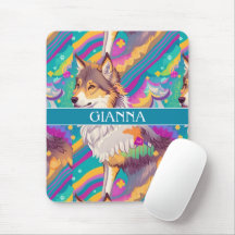 Brown Alaska Wolf Watercolor Colourful Personalize
