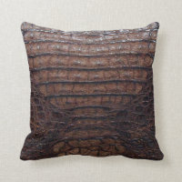 Brown Alligator Print Pillow #1