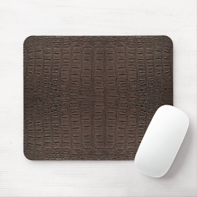 Brown Alligator Skin Print Mouse Pad (With Mouse)