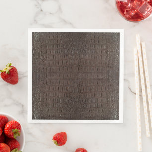 Brown Alligator Skin Print Napkin