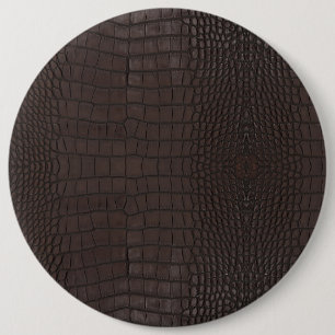 Brown Alligator Skin Texture 6 Inch Round Button