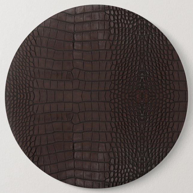 Brown Alligator Skin Texture 6 Inch Round Button (Front)