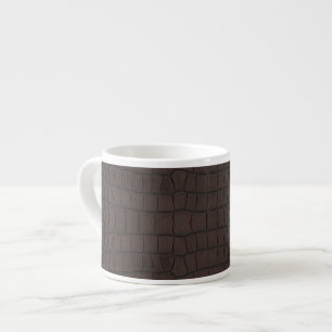 Brown Alligator Texture Print Espresso Cup