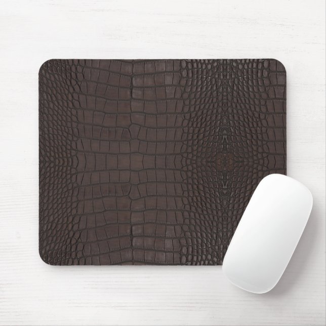 Brown Alligator Texture Print Mouse Pad (With Mouse)
