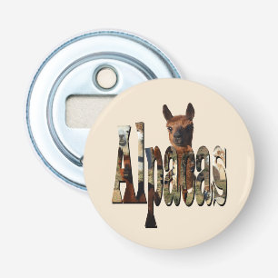 Brown Alpaca Behind The Word Alpaca, Bottle Opener