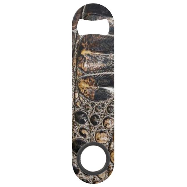 Brown American Alligator Skin Texture Bar Key (Front)