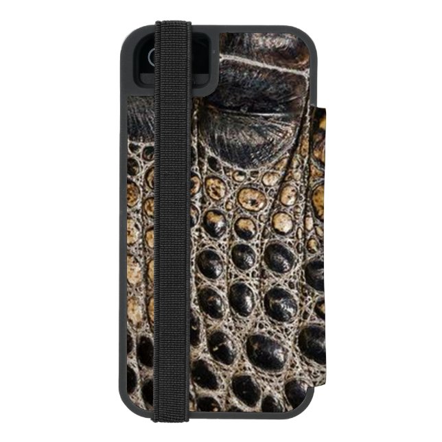 Brown American Alligator Skin Texture Incipio iPhone Wallet Case (Folio Back)