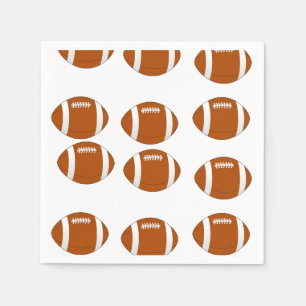 Brown American football balls on white Napkin