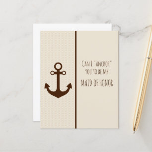Brown Anchor Will You Be My Maid of Honour