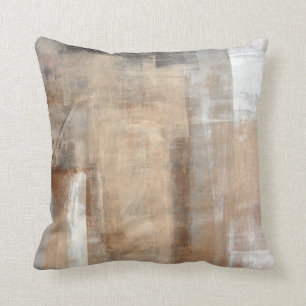 Brown and Beige Abstract Art Paintingabstract,pain Throw Pillow