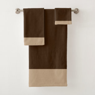 Brown And Beige  Bath Towel Set