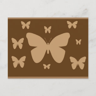 Brown and Beige Butterfly Post Card