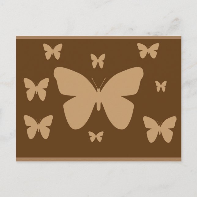 Brown and Beige Butterfly Post Card (Front)