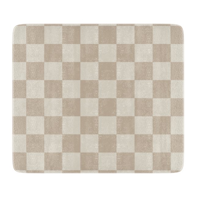 Brown and Beige Chequerboard Cutting Board (Front)