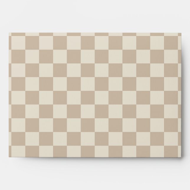 Brown and Beige Chequerboard Envelope (Front)