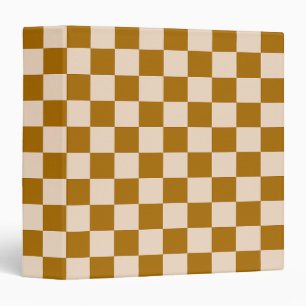 Brown and beige chequerboard pattern binder