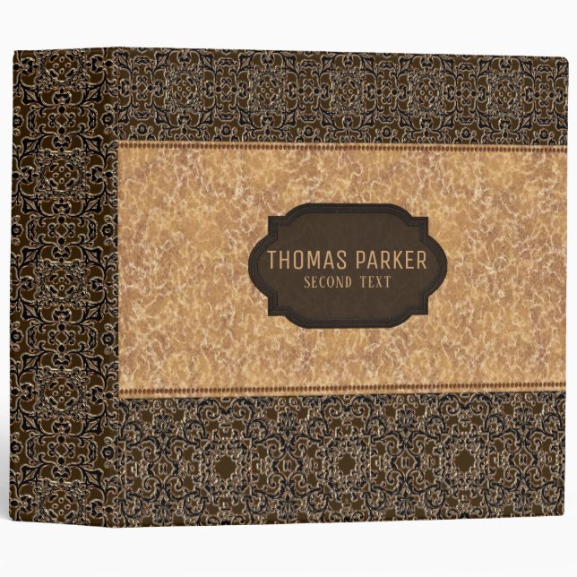 Brown And Beige Leather Binder (Front/Spine)