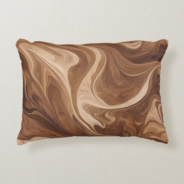 Brown and Beige Marble  Accent Pillow (Front)