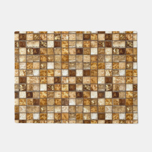 Brown and Beige Mosaic Tile Wall Doormat