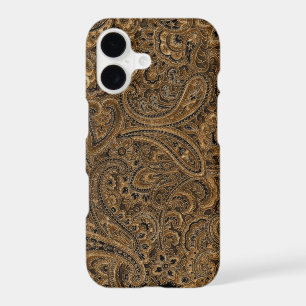 Brown And Beige Ornate Floral Paisley Pattern