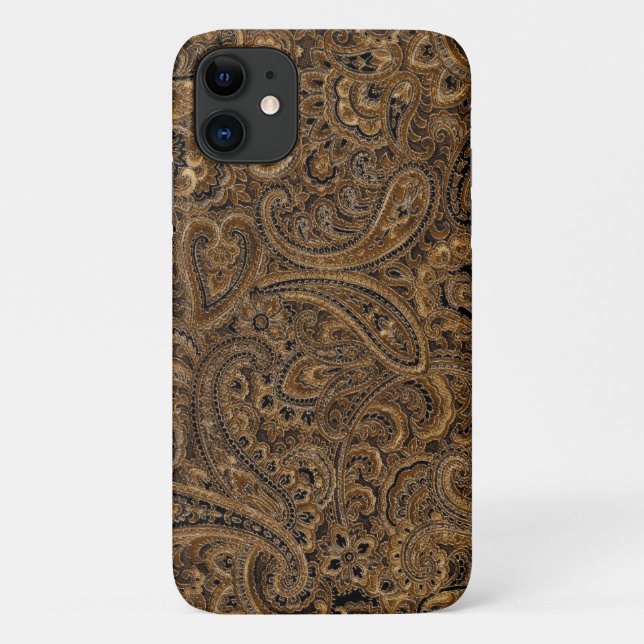 Brown And Beige Ornate Floral Paisley Pattern Case-Mate iPhone Case (Back)