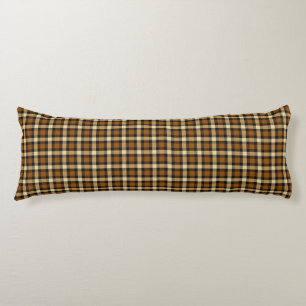 Brown And Beige Plaid Body Pillow